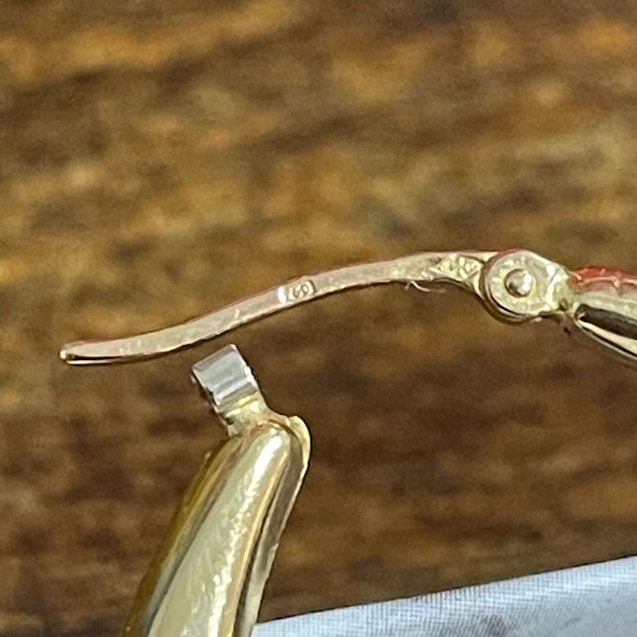 K18 18K 750 Italy Real Gold Oversized Hoop Earrings - Picture 7 of 9